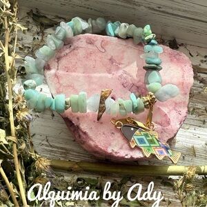 Alquimia Turquoise and Gold Fish Charm Bracelet